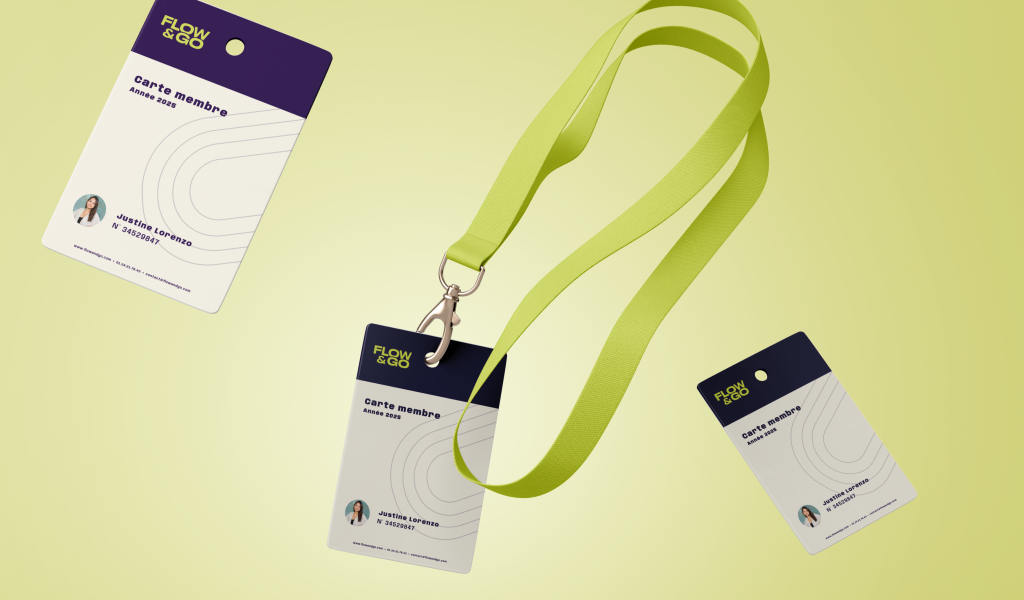 Création de l'identité visuelle de Flow and Go et du design des différents supports de communication
