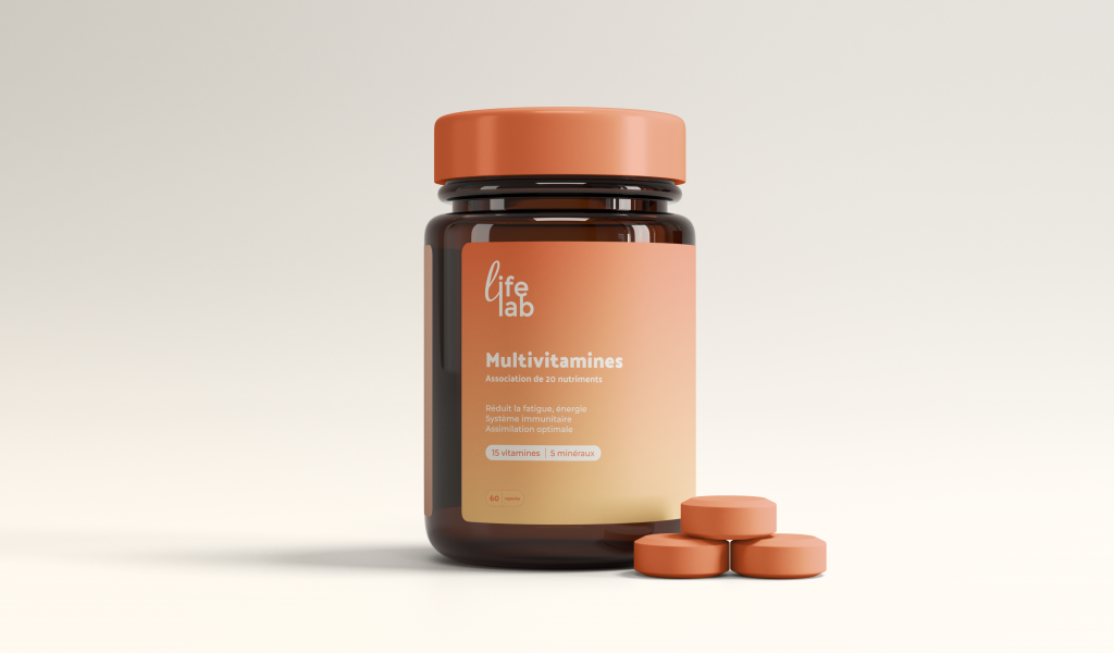 Life Lab x Julie Palu Création d'iendité vielle et de packaging pour une marque de complémentais alimentaires